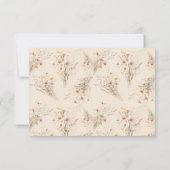 Chic Beige Meadow Fleur sauvage Menu Choix Mariage (Dos)