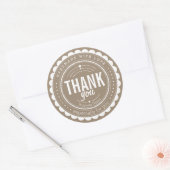Chic Beige Tan White Handmade Dank u Sticker (Envelop)
