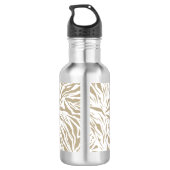 Chic Beige Zebra Print Monogram Waterfles (Achterkant)
