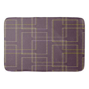 Chic Bespaanse Mauve & Gouden Geometrische Glam Badmat