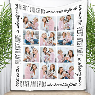 Chic Best Friends Gepersonaliseerd 12 fotocollage Fleece Deken