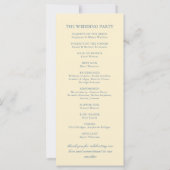 Chic Beurre Vintage Jaune Programme de Mariage Cla (Dos)