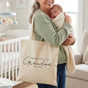 Chic Bevorderd Tot Oma EST Jaar Design Tote Bag
