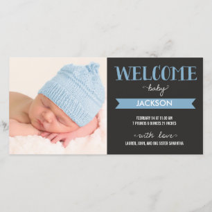 Chic Bienvenue Baby Boy Faire-part de naissance