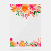 Chic bienvenue floral aquarelle pour la douche de  (Recto)