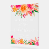 Chic bienvenue floral aquarelle pour la douche de  (Angle)