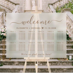Chic Bienvenue Or 12 Table Mariage Siège givré