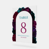 Chic bijou fleurs numéros de table mariage (Angle)