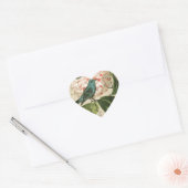 Chic Bird camellia franse botanische kunst Hart Sticker (Envelop)