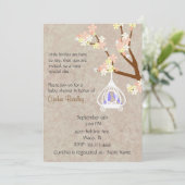 Chic Birdcage Baby shower Invitation Kaart (Staand voorkant)