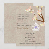 Chic Birdcage Baby shower Invitation Kaart (Voorkant / Achterkant)