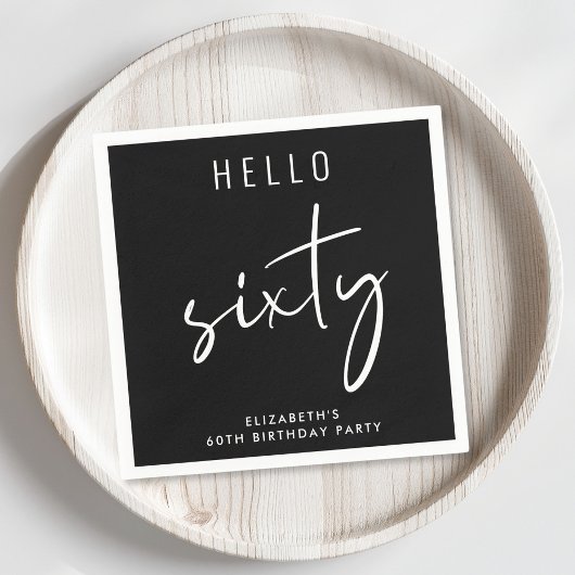 Chic Black 60ste verjaardagsfeestje Servet