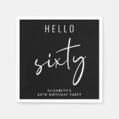 Chic Black 60ste verjaardagsfeestje Servet (Voorkant)