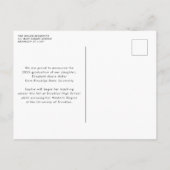 Chic Black Afstuderen Gold Glitter Photo Afstudere Aankondigingskaart (Achterkant)