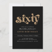 Chic Black and Gold 60th Birthday Party Invitation (Devant)