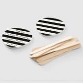 Chic Black and iory stripes script bruiloft Handwaaier (Niet-gemonteerd)
