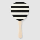 Chic Black and iory stripes script bruiloft Handwaaier (Achterkant)