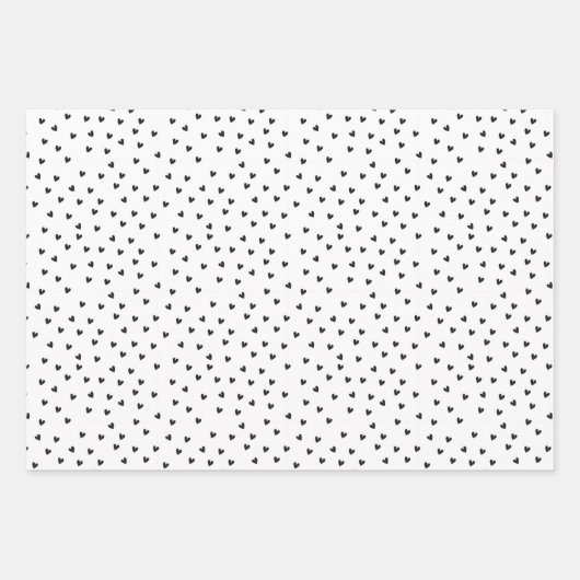 Chic Black and White Heart Pattern Valentine's Day Inpakpapier Vel (Voorkant 2)