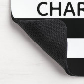 Chic black and white stripes custom name monogram muismat (Hoek)