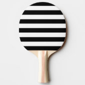 Chic black and white stripes custom name monogram tafeltennisbatje (Achterkant)
