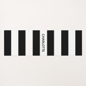 Chic black and white stripes custom name monogram yogamat (Achterkant (horizontaal))