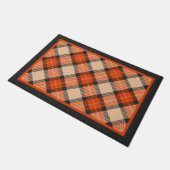 Chic Black Beige Pumpkin Oranje Pset Pattern Deurmat (Schuin)