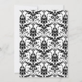 Chic Black $ Blanc Damask Pearl Faire-part de mari (Dos)
