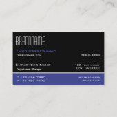 Chic Black Blue White Simple en Professional Visitekaartje (Achterkant)