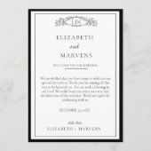 Chic Black Botanical Crest Evenementen Tijdlijn Programma (Voorkant)