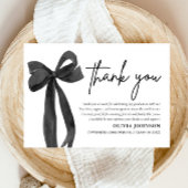 Chic Black Bow Coquette Carte de remerciements de 