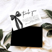 Chic Black Bow Coquette Carte de remerciements de 