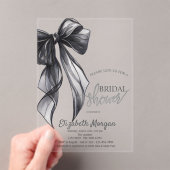 Chic Black Bow Striped Bridal Shower Invitation (In situ (ordinateur de poche))