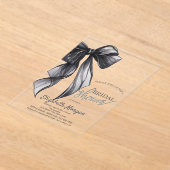Chic Black Bow Striped Bridal Shower Invitation (Poser)