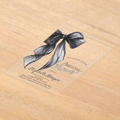 Chic Black Bow Striped Bridal Shower Invitation Acryl Uitnodigingen (Laagn)
