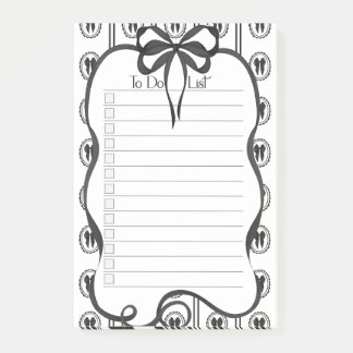 Chic Black Bow To-Do List Large Notepad Post-it® Notes