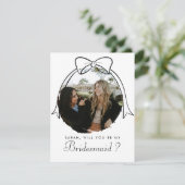 Chic Black Bow wordt mijn bruidsmeisje foto (Staand voorkant)