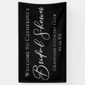Chic Black Bridal Shower Personalized Welcome Spandoek (Verticaal)