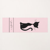 Chic Black Cat Persoonlijke naam Roze Yogamat (Achterkant (horizontaal))