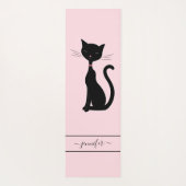 Chic Black Cat Persoonlijke naam Roze Yogamat (Achterkant)