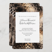 Chic Black Cream Leopard Animal Wedding Kaart (Voorkant / Achterkant)