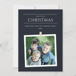 CHIC BLACK CUSTOM FAMILIE FOTO MERRIEST CHRISTMAS FEESTDAGENKAART