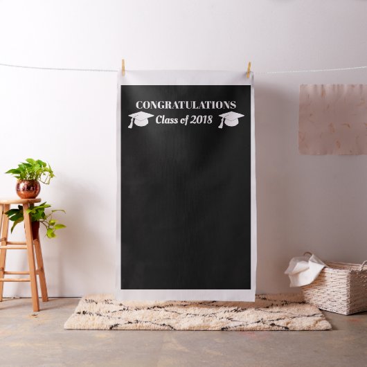 Chic Black Diy Afstuderen Photo Booth Backdrop Stof (Voorbeeld)