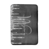 Chic Black Dripping Glitter Brusal Monogram Badmat (Voorkant Verticaal)