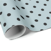 Chic Black en Blue Polka Dots Verjaardag Cadeaupapier (Rol Hoek)