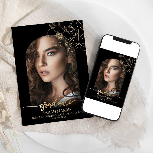 Chic Black en Gold | Foto van Arch Afstuderen Aankondiging