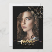 Chic Black en Gold | Foto van Arch Afstuderen Aankondiging (Voorkant)