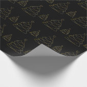 Chic Black en Gold kerstboom Cadeaupapier (Hoek)