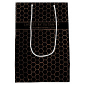 Chic Black en Roos Gold geometric Medium Cadeauzakje (Achterkant)