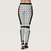 Chic Black en White Cat Print Leggings (Achterkant)