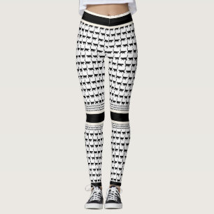 Chic Black en White Cat Print Leggings